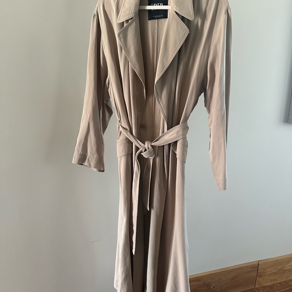 Chic Beige Belted Trench Coat